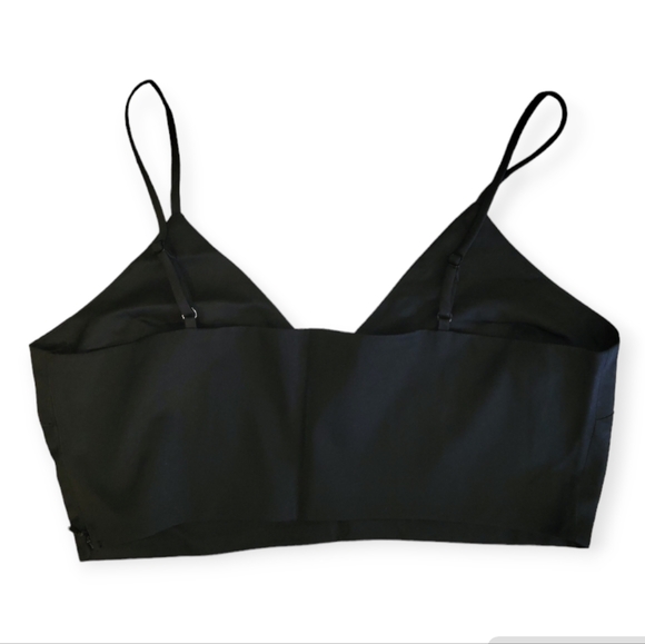 Anthropologie Endless Rose Black Lace Floral Embroidered Fringe Sleeves Crop Top - Picture 8 of 15